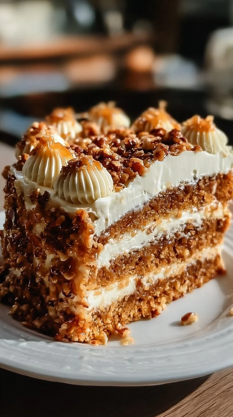 Christmas Toffee Crunch Cake with toffee layers and crunchy topping