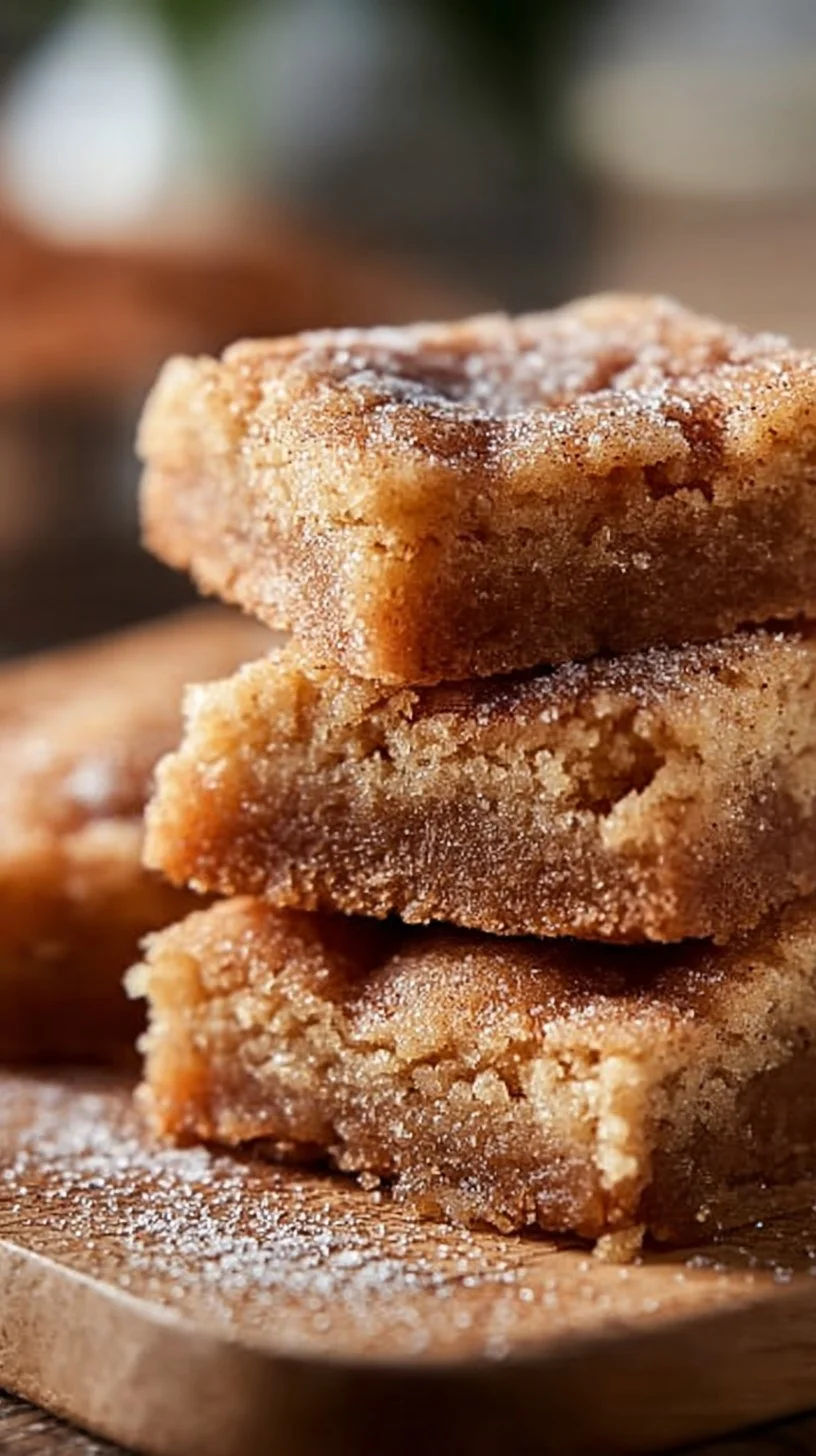 Delicious homemade Cinnamon Sugar Blondies fresh out of the oven