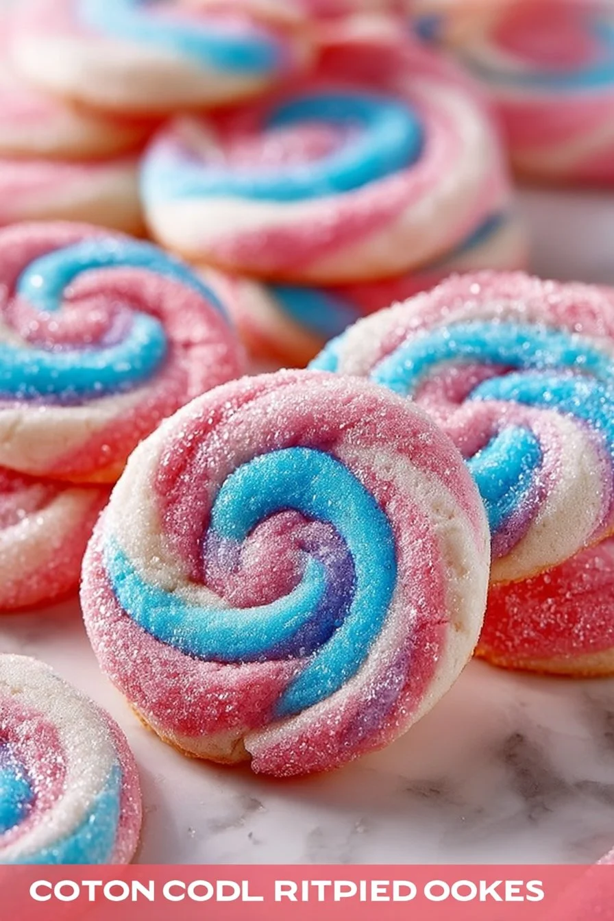 Colorful cotton candy cookies on a plate, perfect for parties and celebrations