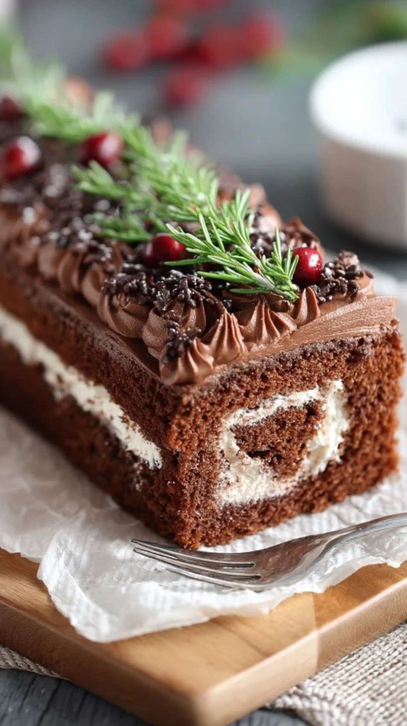 Delicious Christmas Yule Log Sheet Cake - Baking with Blondie