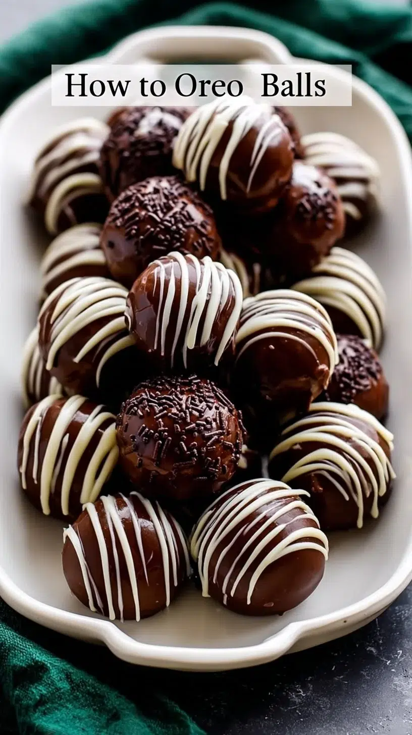 Delicious easy Oreo Balls ready to serve on a plate
