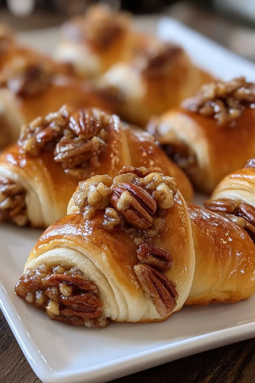Easy pecan pie crescent rolls with a golden flaky crust