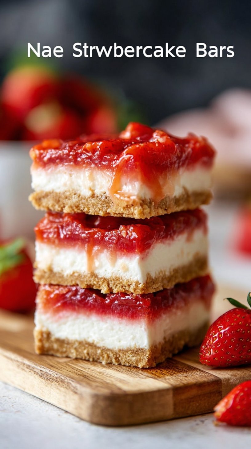 No-Bake Strawberry Cheesecake Bars