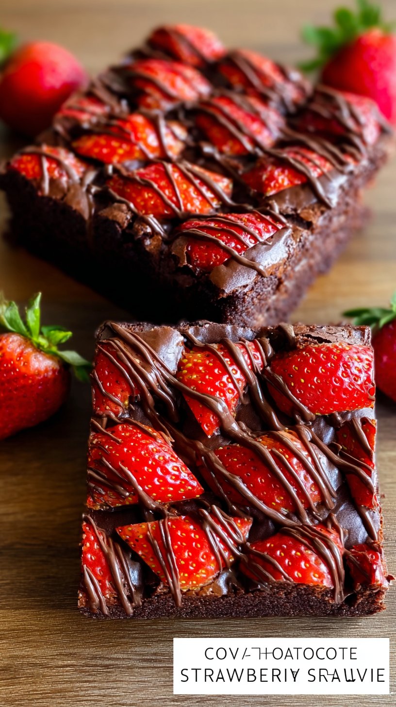 Chocolate-Covered Strawberry Brownies