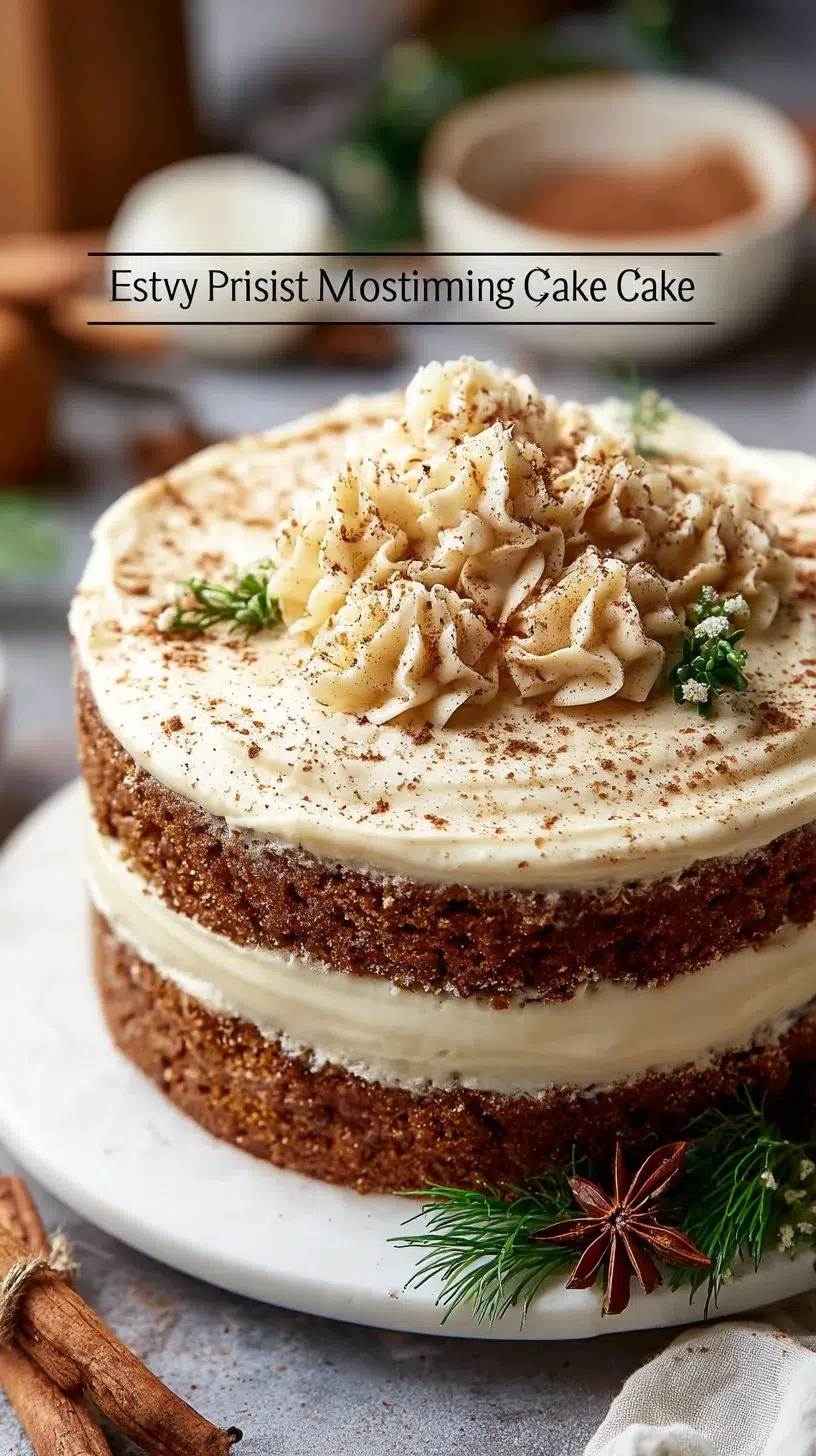 Moist Christmas Spice Cake with Eggnog Buttercream