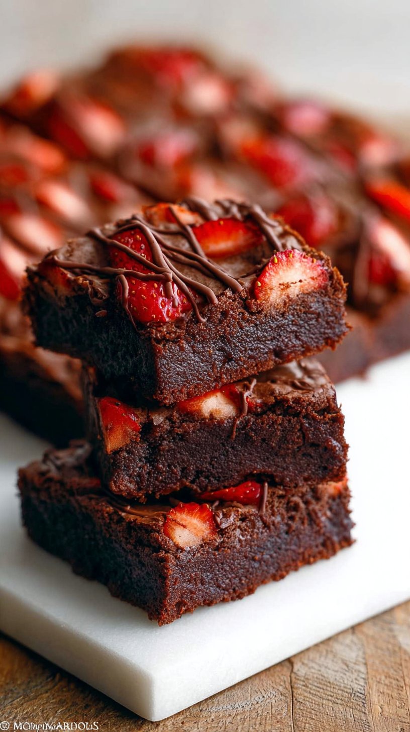 Chocolate-Covered Strawberry Brownies