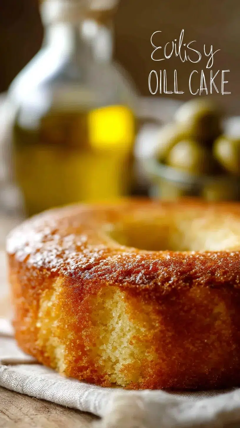 Delicious slice of olive oil cake topped with fresh oranges and mint leaves