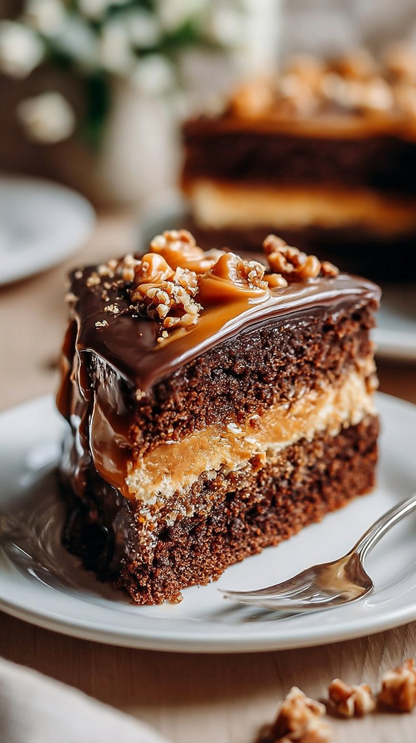 Chocolate Caramel Toffee Crunch Cake Recipe