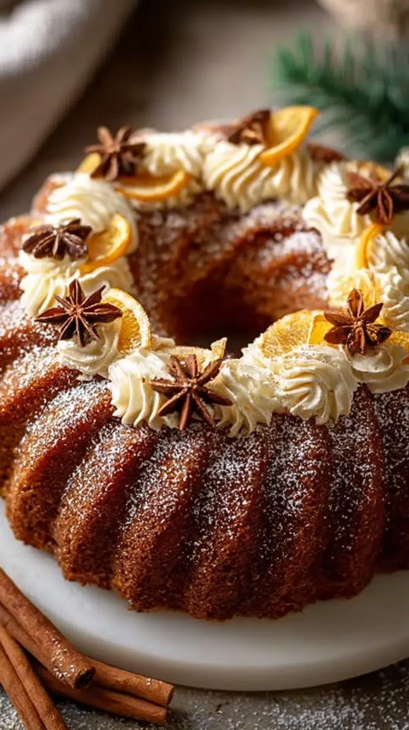 Spiced Gingerbread Wreath Cake – A Cozy Holiday Delight!