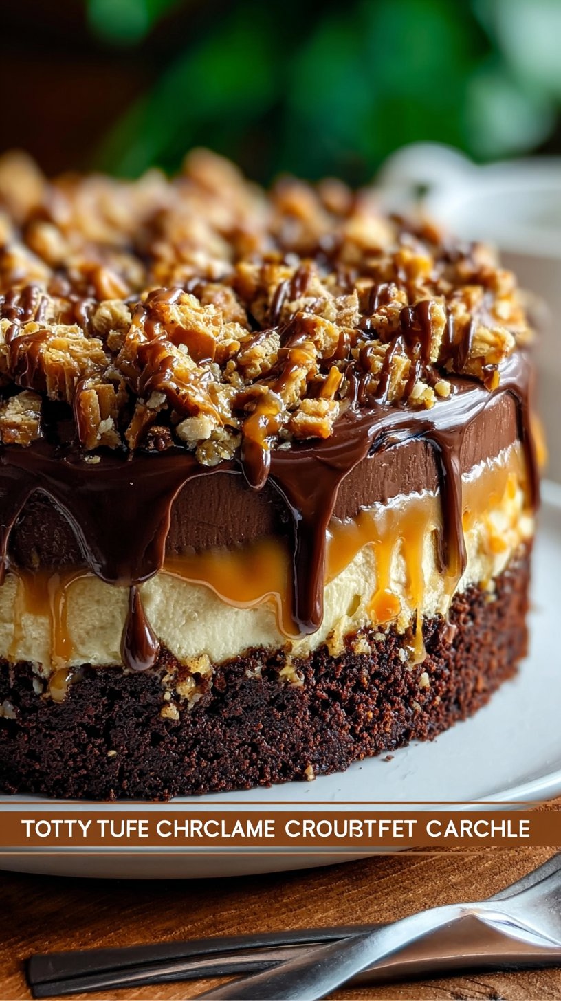Creamy Chocolate Caramel Toffee Crunch Cake