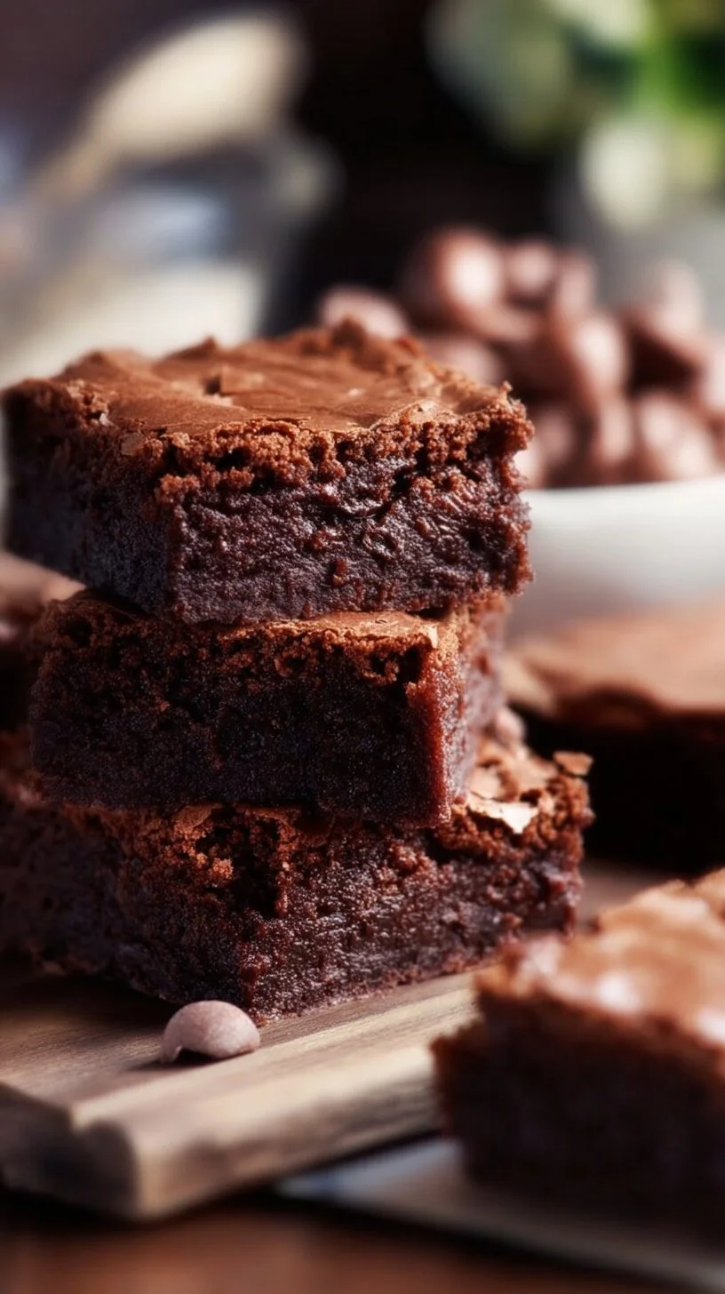 Delicious triple chocolate brownies with a rich, fudgy texture and chocolate chunks