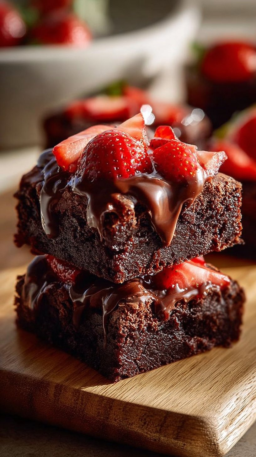Chocolate-Covered Strawberry Brownies