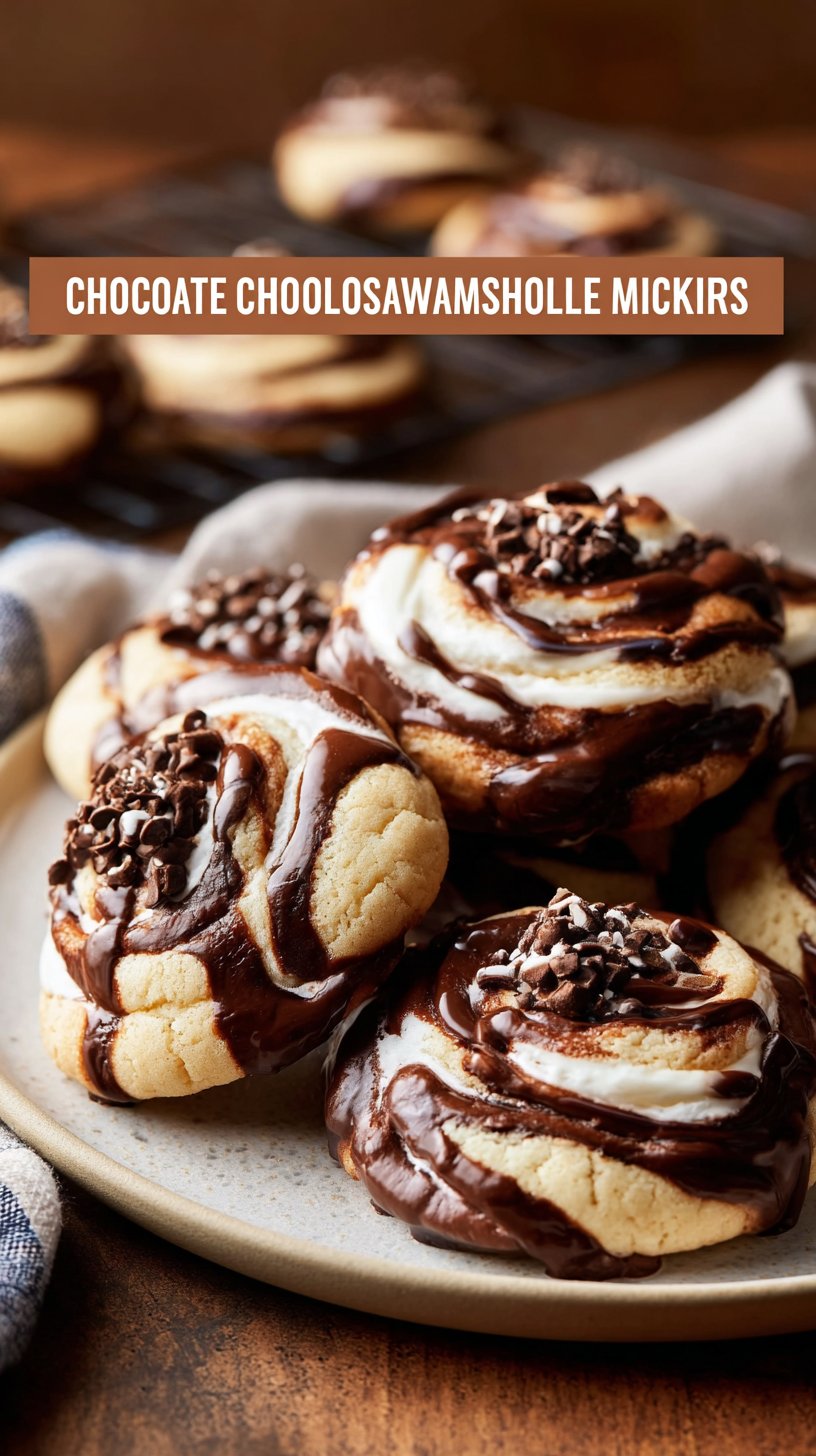 Chocolate Marshmallow Swirl Cookies