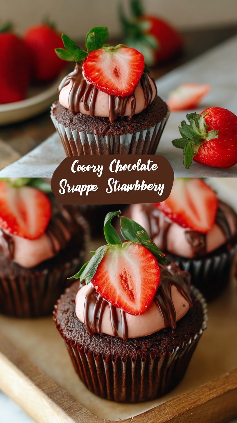 Chocolate Dipped Strawberry Cupcakes