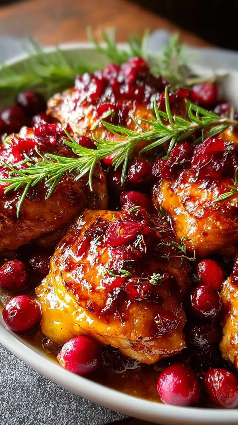 Baked Orange Cranberry Chicken Thighs