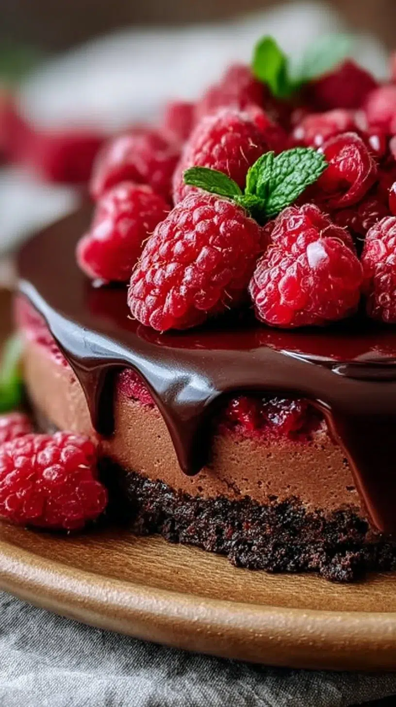 Irresistible Dark Chocolate Raspberry Cheesecake to Savor
