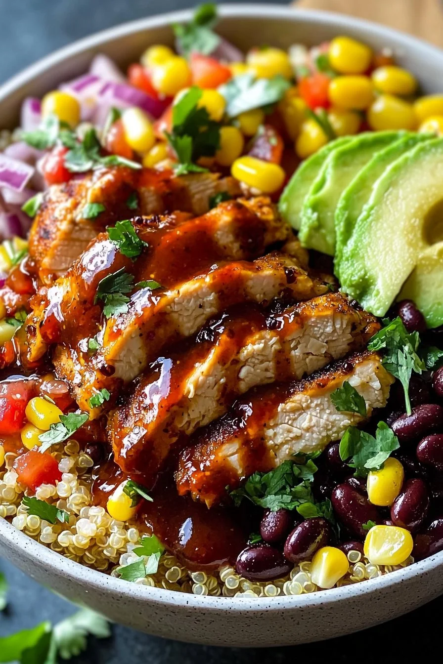 BBQ Ranch Chicken Quinoa Bowls