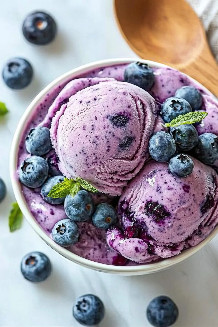 Delicious blueberry Greek frozen yogurt recipe for a refreshing summer treat.