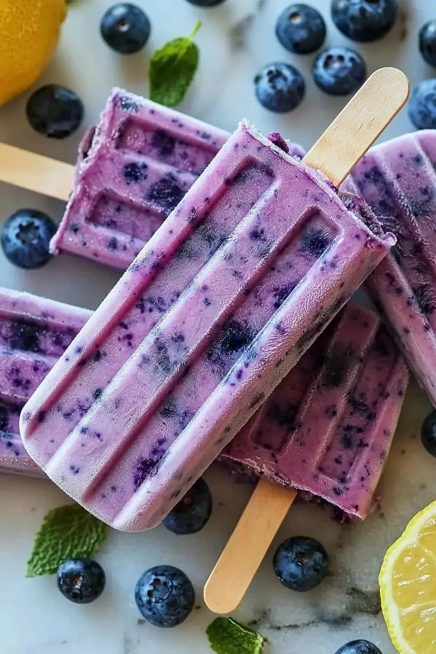 Delicious homemade blueberry lemon popsicles for a refreshing summer treat