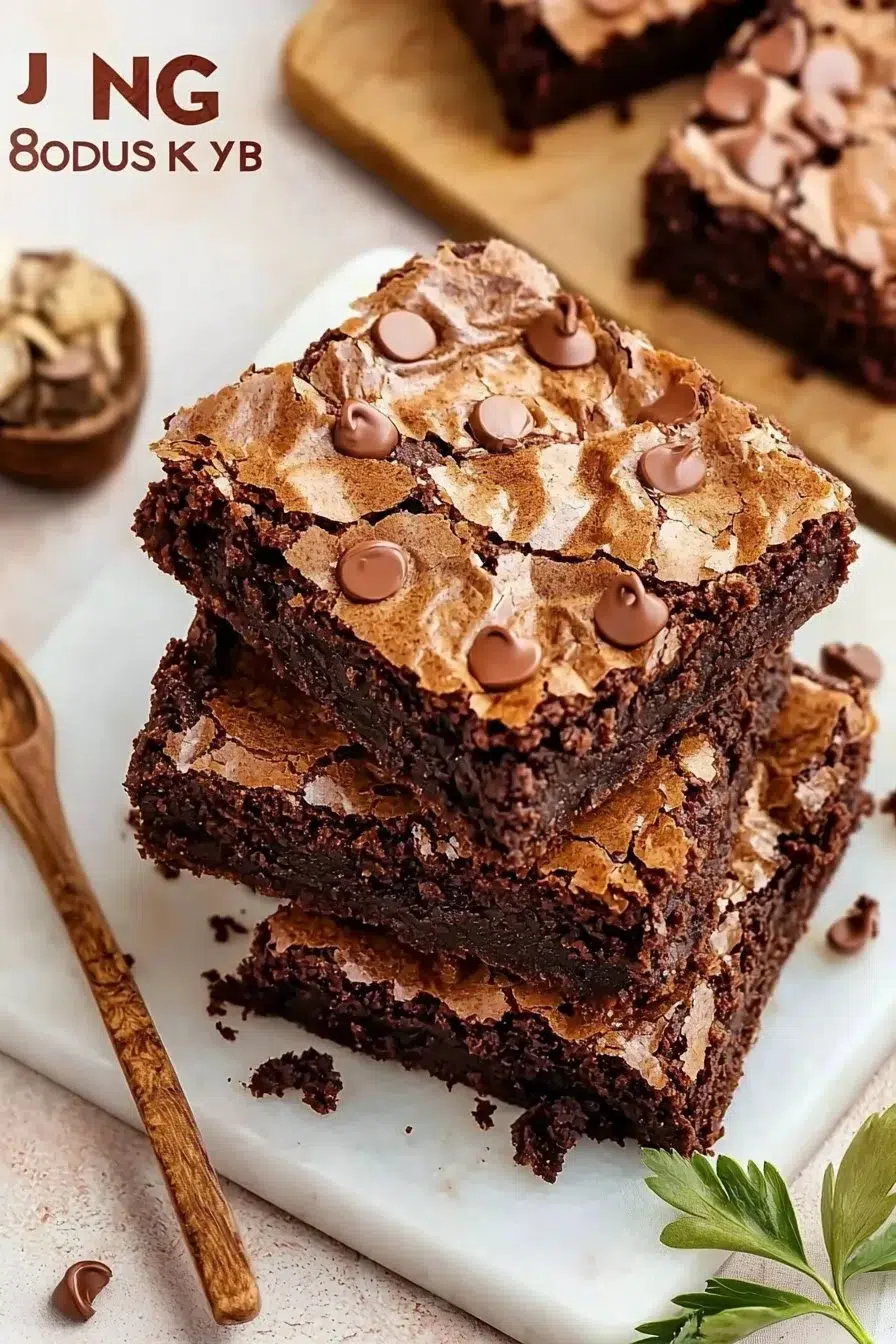 Delicious fudgy brownies made from an easy recipe