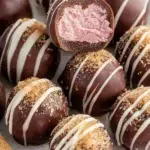 Delicious homemade chocolate truffles on a decorative plate