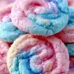 Colorful and fun Cotton Candy Cookies displayed on a plate