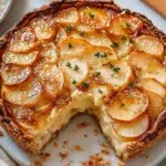 Creamy apple custard impossible pie fresh out of the oven