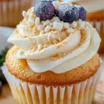 Assorted delicious cupcakes with colorful frosting and sprinkles