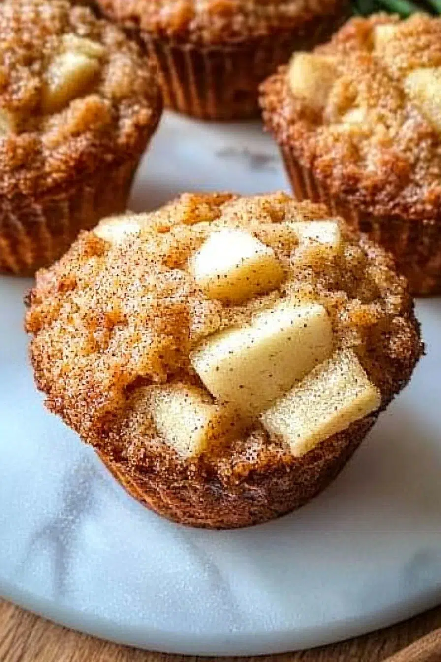 Soft apple cinnamon muffins made with Greek yogurt