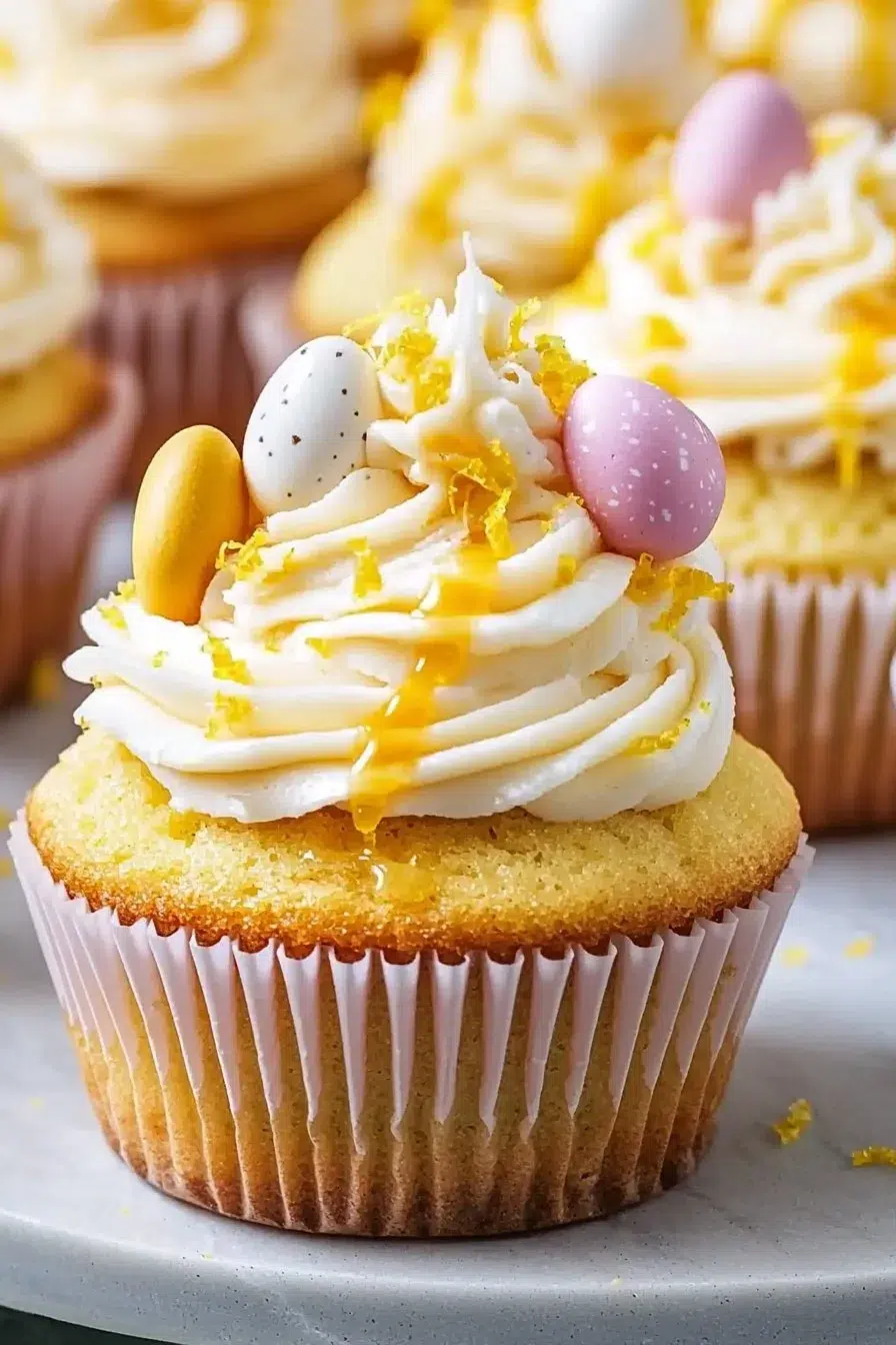 Easter Lemon & White Chocolate Cupcakes