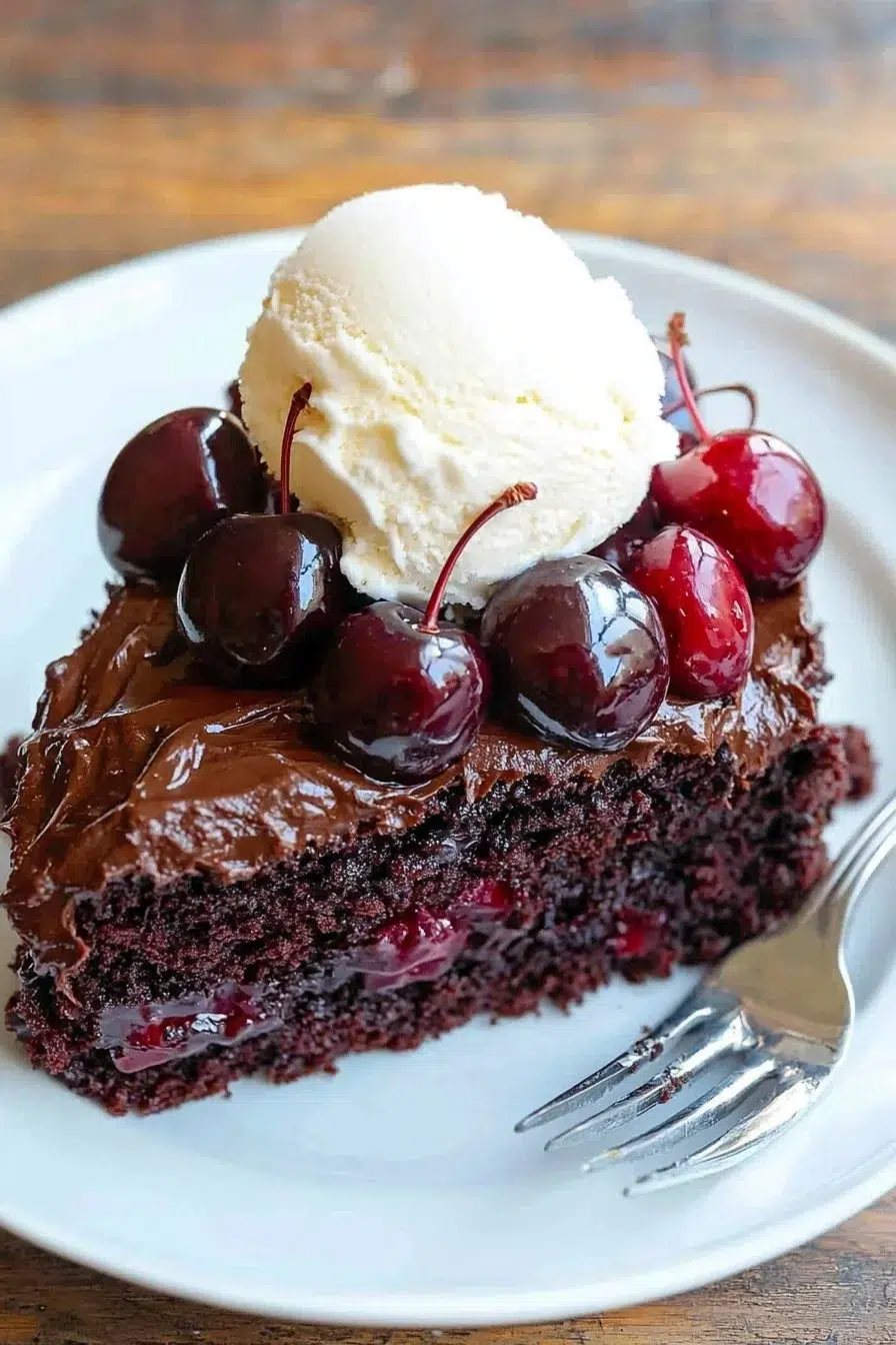 EASY 4-Ingredient Chocolate Cherry Cake