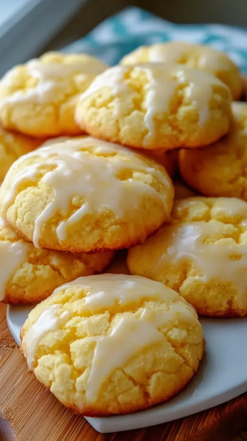 Easy Glazed Lemon Cake Mix Cookies - Kindly Unspoken