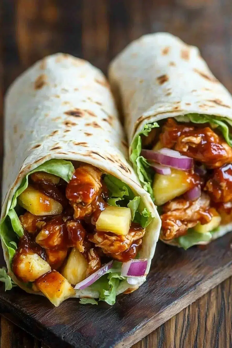 Hawaiian BBQ Chicken Wraps