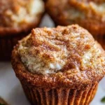Healthy apple cinnamon muffins made with Greek yogurt, baked and golden brown