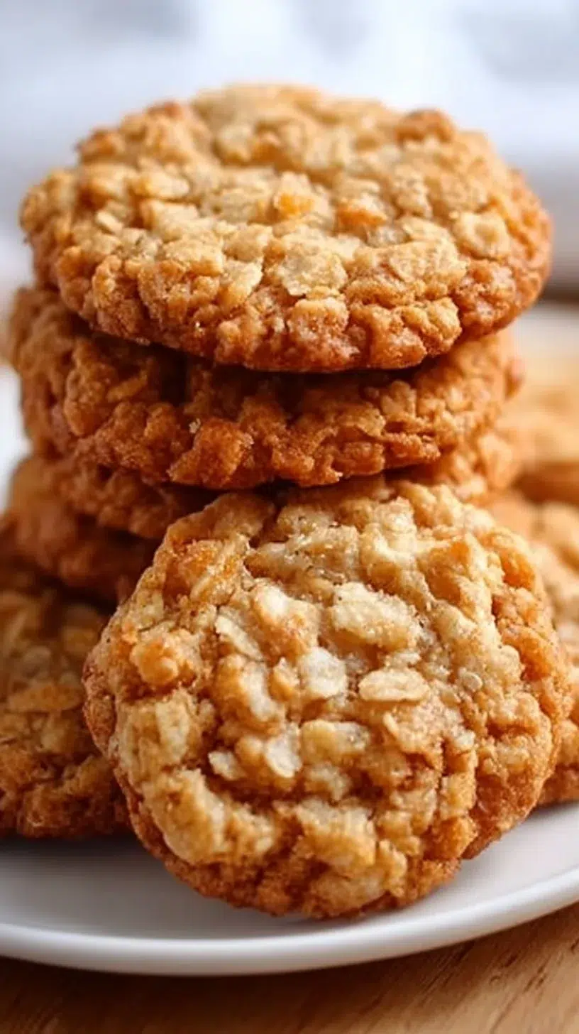 Freshly baked honey oatmeal cookies on a cooling rack