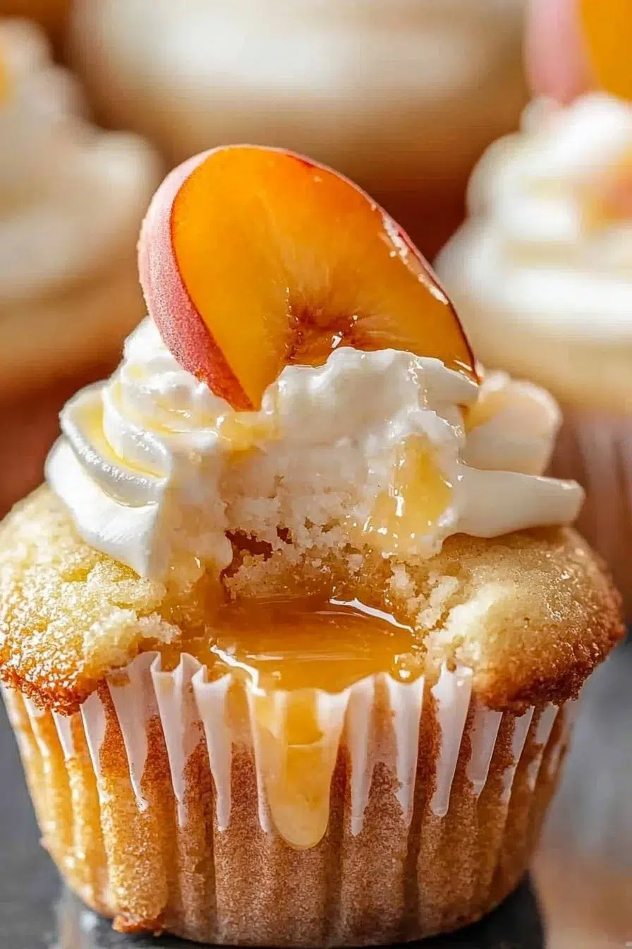 Honey Peach Cream Cheese Cupcakes