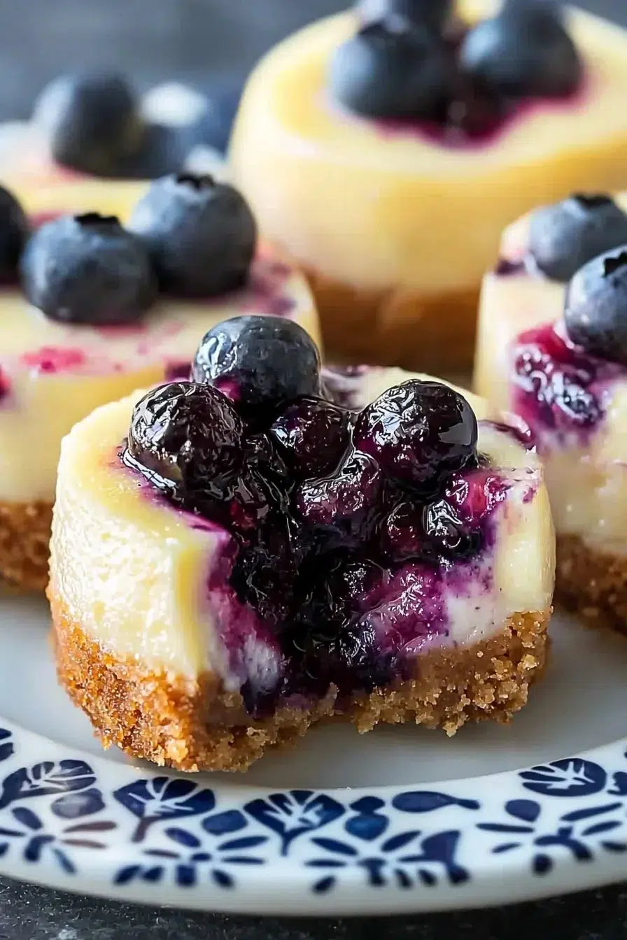 Mini Lemon Blueberry Cheesecakes