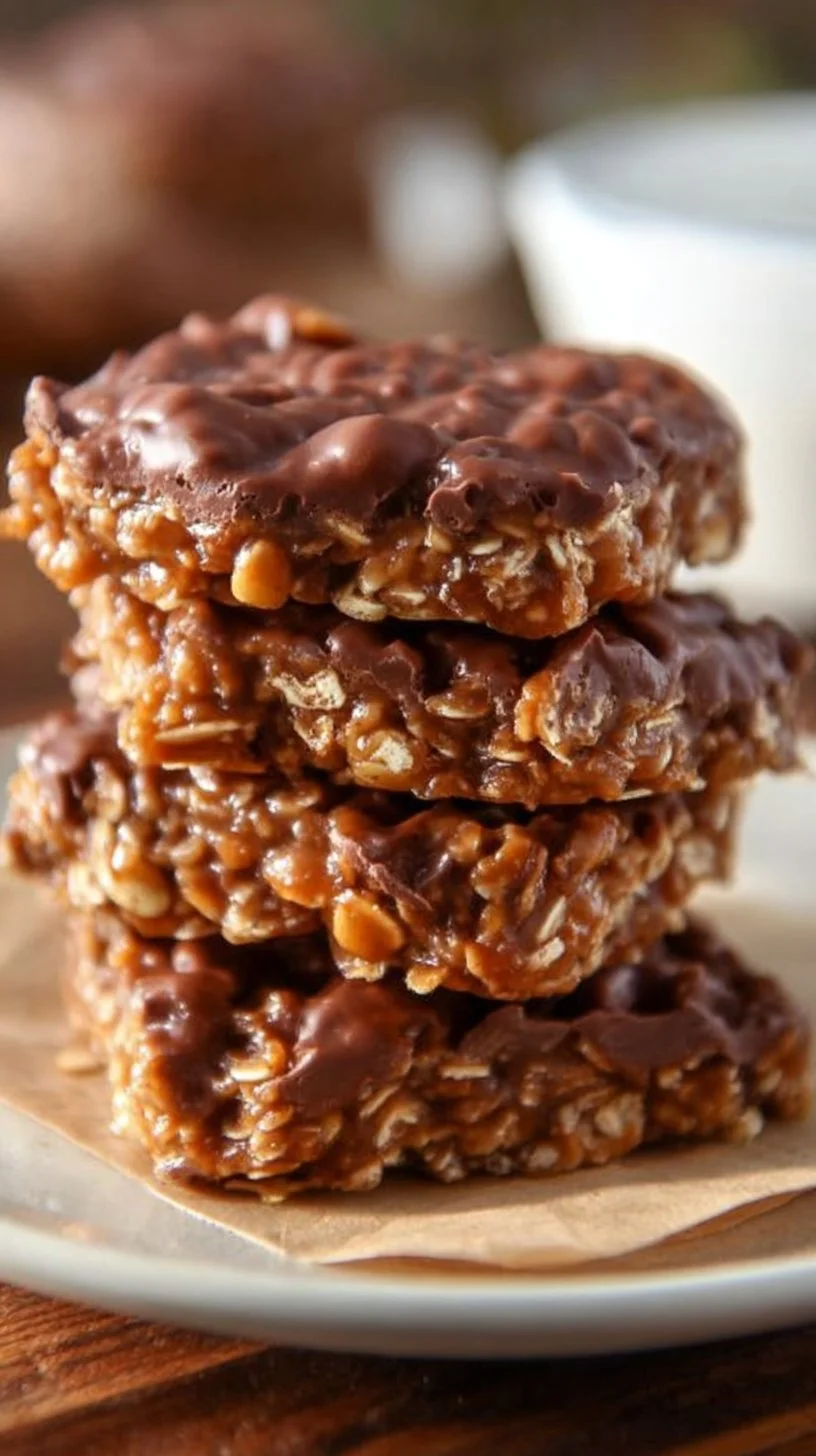 No-Bake Chocolate Peanut Butter Oatmeal Bars