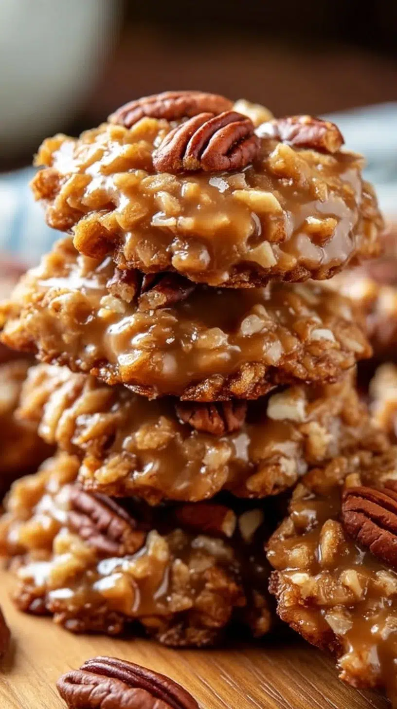No-Bake Coconut Pecan Praline Cookies