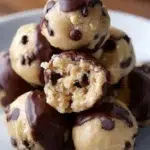 Delicious no-bake cookie dough bites ready to be enjoyed.