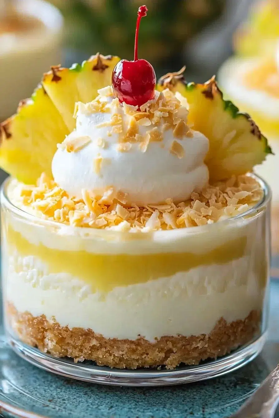 No-Bake Pina Colada Cheesecake Mousse