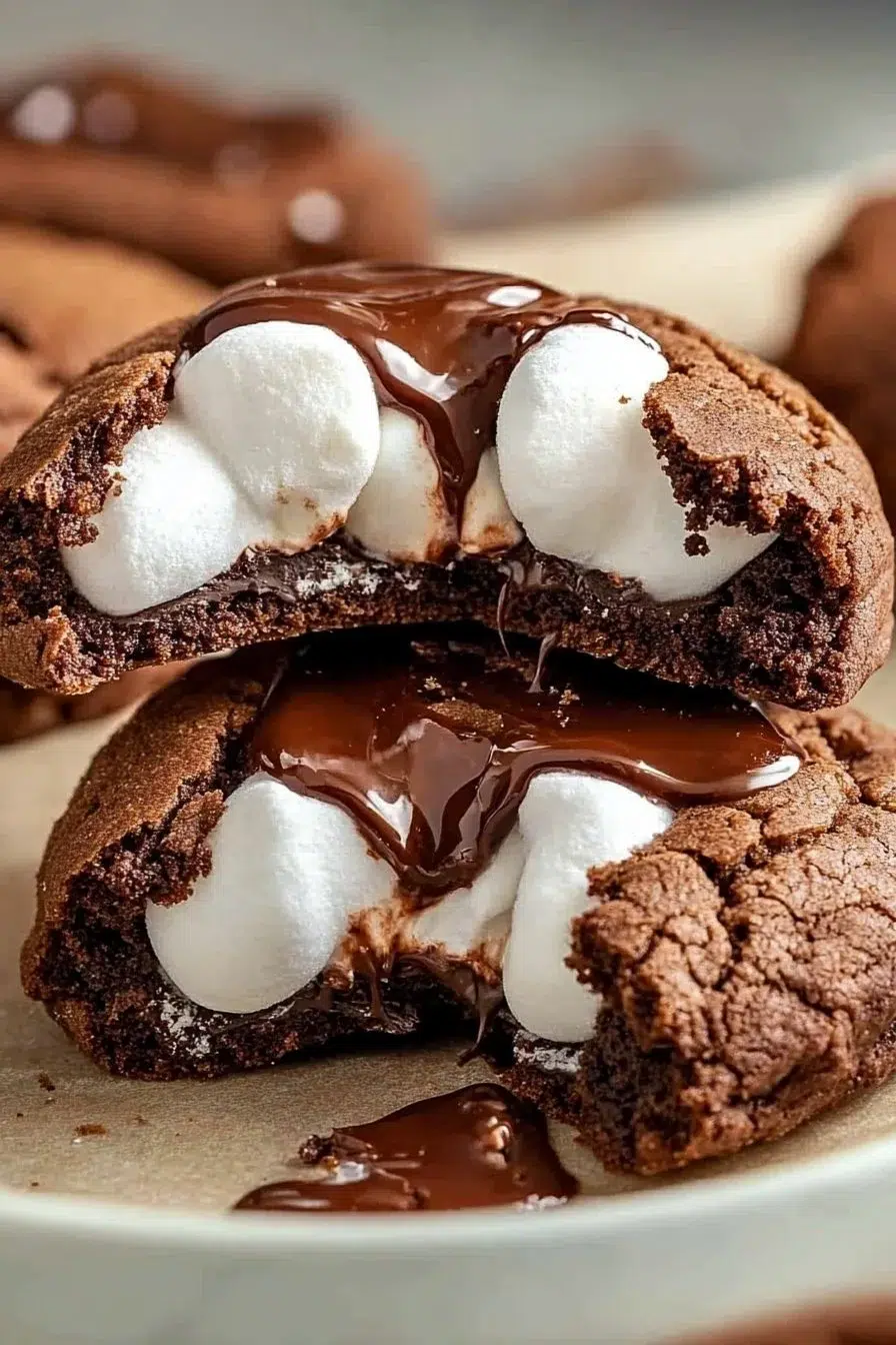 Nutella Marshmallow Cookies