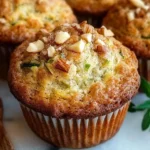 Freshly baked pineapple walnut zucchini muffins on a cooling rack