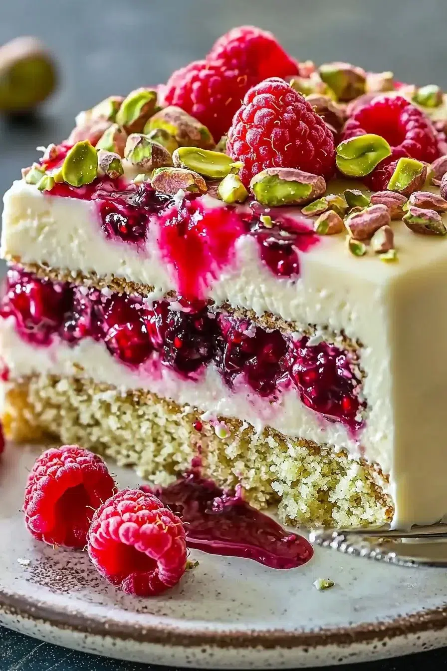 Pistachio Raspberry Dream Cake