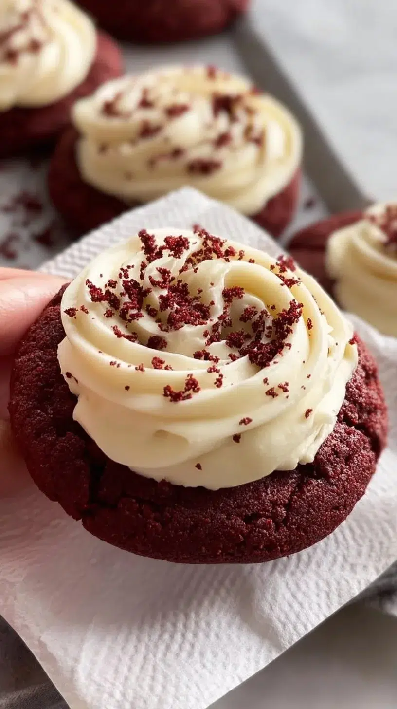 Red Velvet Cookies with Cream Cheese Frosting