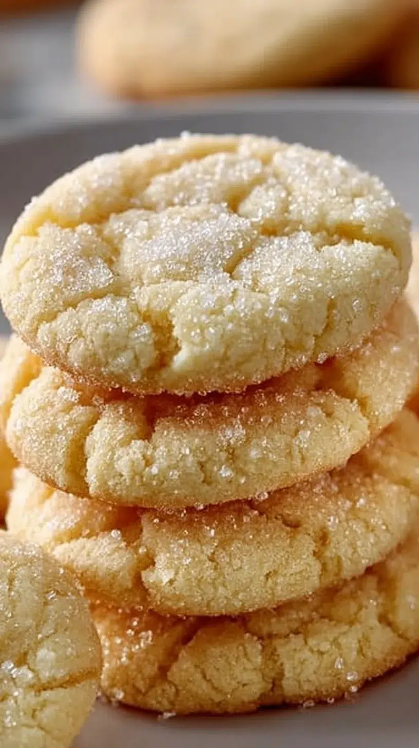 Delicious soft and chewy sugar cookies on a plate, ready to enjoy.
