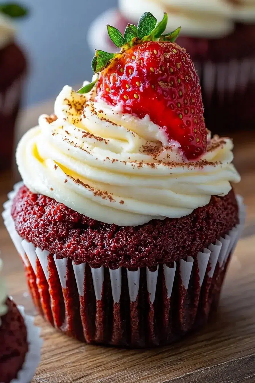 Strawberry Cheesecake Red Velvet Cupcakes You Can't Resist Recipe