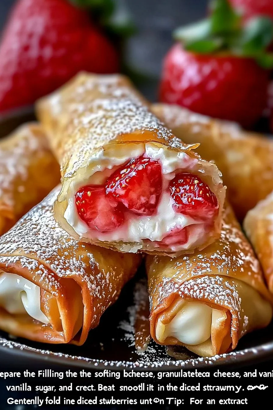 Strawberry Cheesecake Stuffed Eggrolls Recipe
