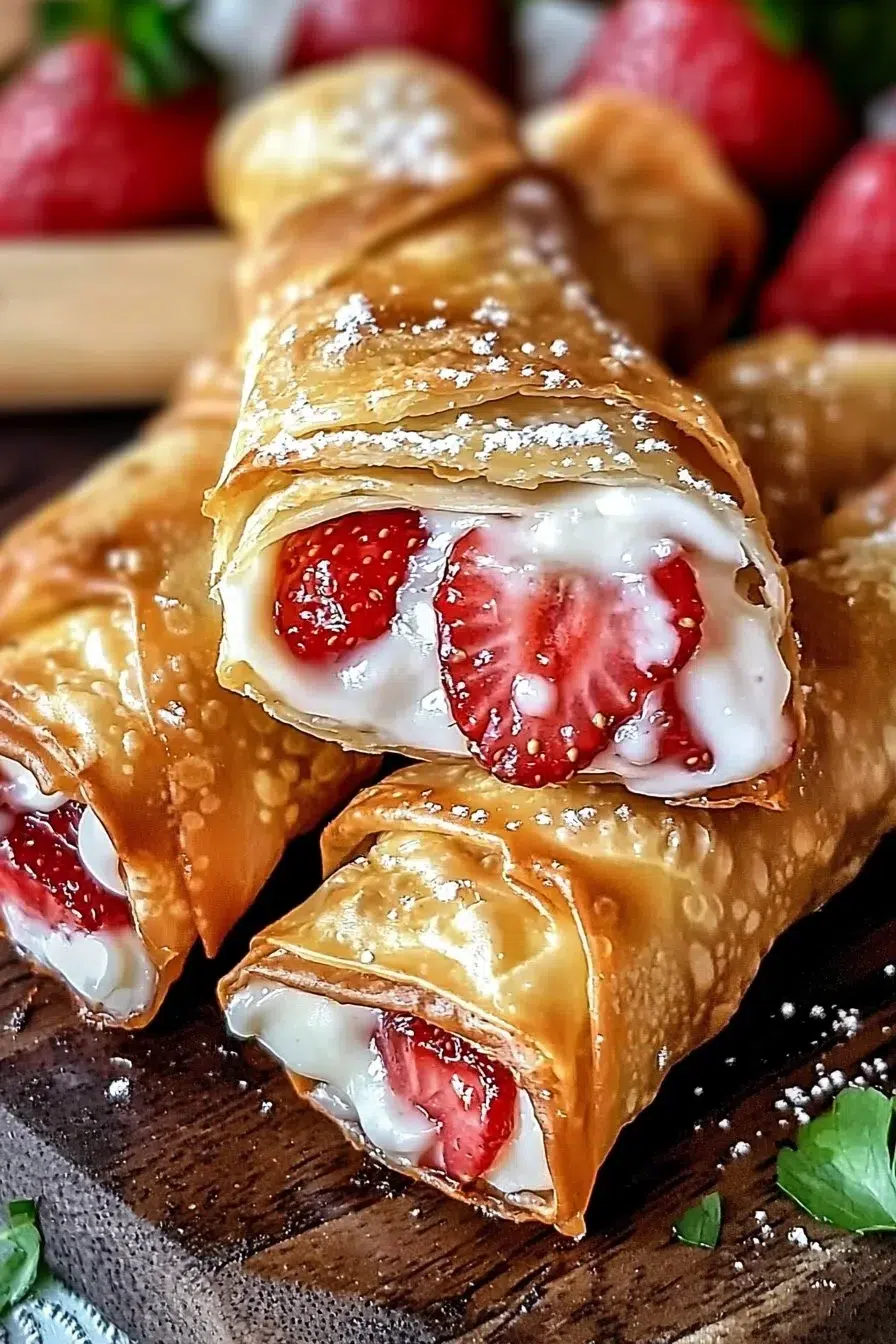 Strawberry Cheesecake Stuffed Eggrolls Recipe