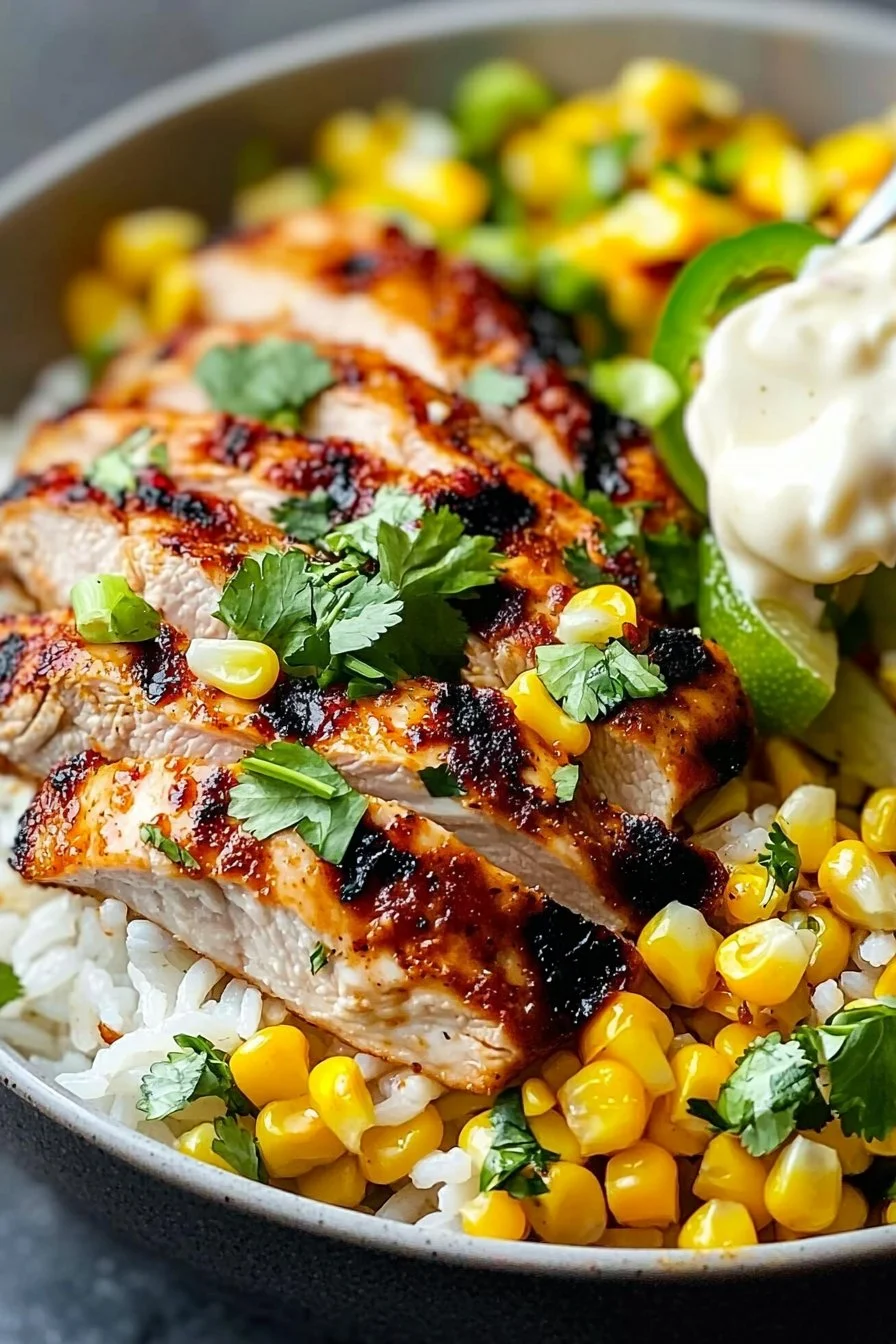 Street Corn Chicken Rice Bowl
